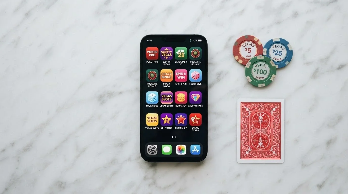 Griglia di icone delle app casinò con licenza ADM disponibili su iPhone