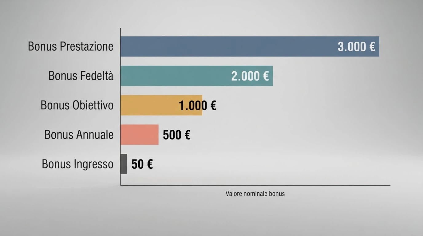 Una tabella comparativa stilizzata con le icone dei casinò ADM, le cifre dei bonus senza deposito e le condizioni principali (wagering, validità)