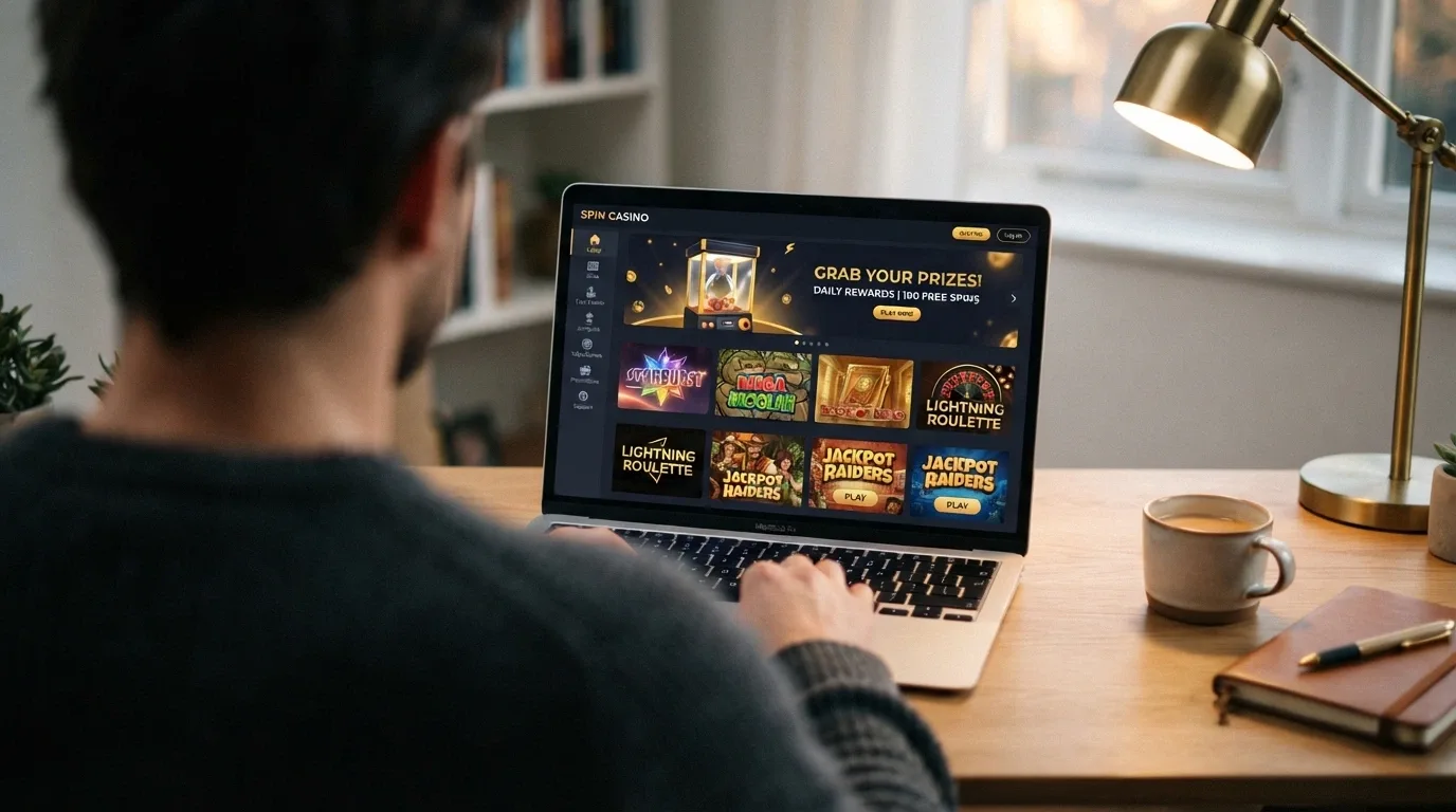 L'interfaccia moderna di un casinò online lanciato di recente con la sezione Bonus Crab in evidenza nella lobby