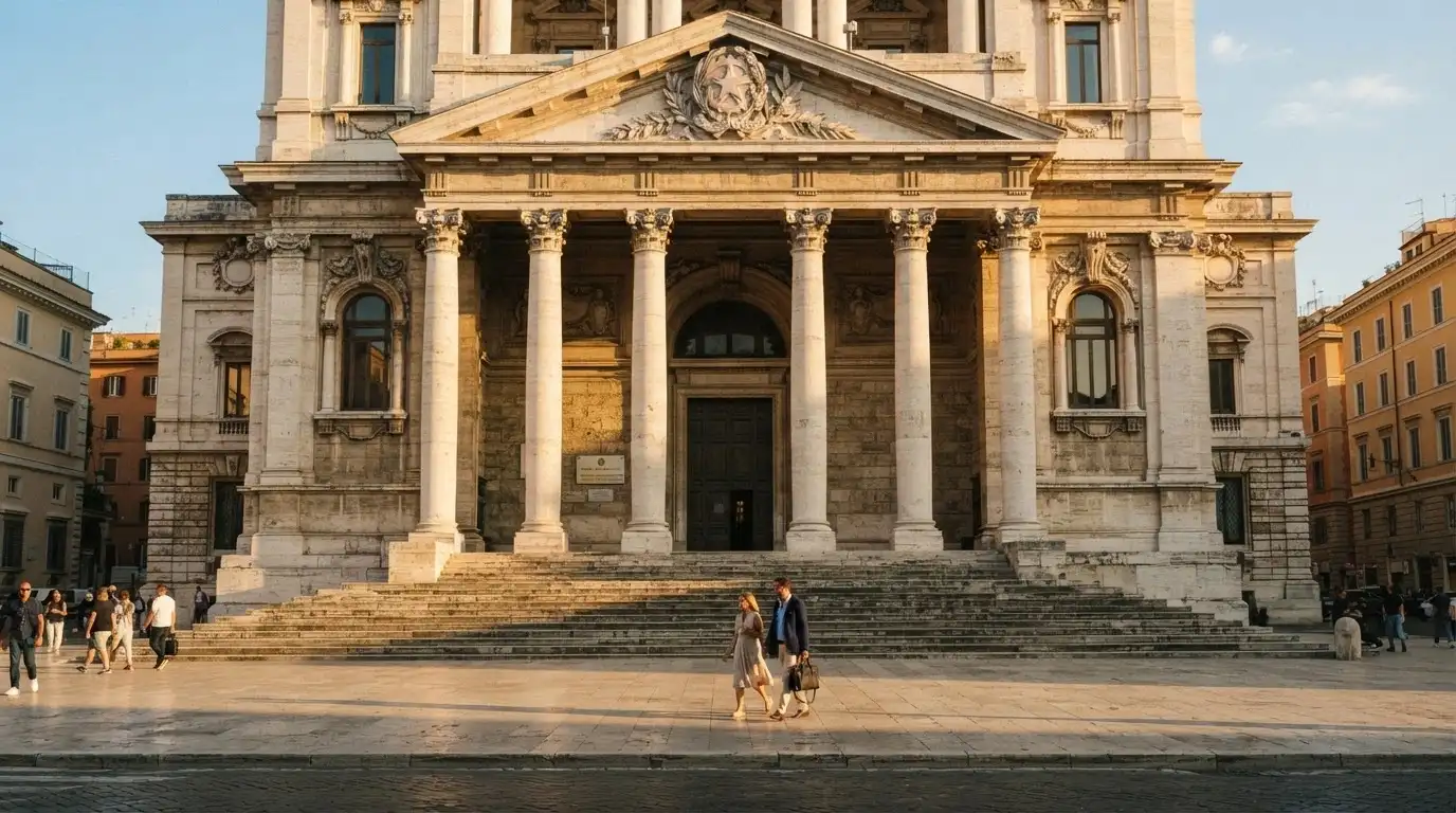 L'ingresso della sede dell'Agenzia delle Dogane e dei Monopoli a Roma, con il logo istituzionale ADM ben visibile